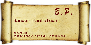 Bander Pantaleon névjegykártya
